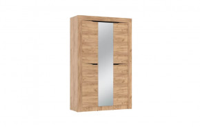 Шкаф для одежды 90.02 Флорида (3-х дв.) с зеркалом (ЛДСП Дуб золотой / ЛДСП Венге) в Нягани - nyagan.mebel-tymen.ru | фото