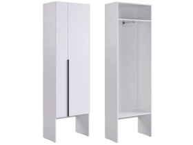 Шкаф двухдверный L600 Баско белое дерево в Нягани - nyagan.mebel-tymen.ru | фото