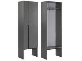 Шкаф двухдверный L600 Баско графит в Нягани - nyagan.mebel-tymen.ru | фото