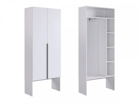 Шкаф двухдверный L800 Баско белое дерево в Нягани - nyagan.mebel-tymen.ru | фото