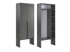 Шкаф двухдверный L800 Баско графит в Нягани - nyagan.mebel-tymen.ru | фото