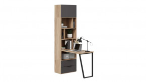 Шкаф комбинированный (366) со столом «Порто» Исп.2 Яблоня Беллуно, Графит софт в Нягани - nyagan.mebel-tymen.ru | фото