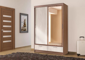 Шкаф-купе 008, двухдверный, с ящиками, ясень шимо темный/ясень шимо светлый Диал в Нягани - nyagan.mebel-tymen.ru | фото