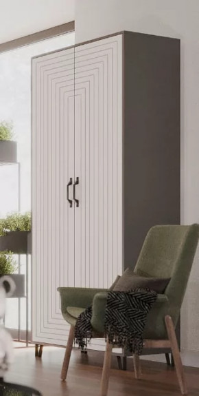 Шкаф Квадро М-3 двухдверный, серый графит/софт вайт в Нягани - nyagan.mebel-tymen.ru | фото