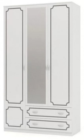 Шкаф ШР-3 "Лакированный белый жемчуг" с зеркалом в Нягани - nyagan.mebel-tymen.ru | фото