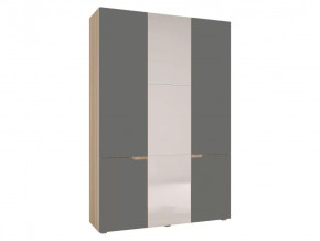 Шкаф трехстворчатый Анталия Сонома-Графит софт в Нягани - nyagan.mebel-tymen.ru | фото