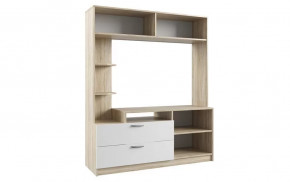 СОФИ СЦС1400.2 Гостиная №2 (ш1400*г450*в1705мм), ЛДСП дуб сонома/белый NEW в Нягани - nyagan.mebel-tymen.ru | фото