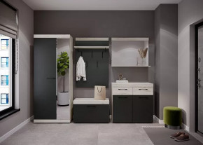 СОНАТА  ПРИХОЖАЯ №КБ-1, ЛДСП крафт белый/ЛДСП антрацит в Нягани - nyagan.mebel-tymen.ru | фото