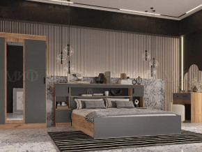 Спальный гарнитур Басямиф, графит/дуб крафт в Нягани - nyagan.mebel-tymen.ru | фото