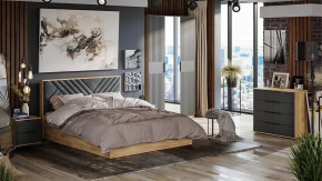 Спальный гарнитур «Хилтон» №1 Дуб Крафт золотой, Графит матовый в Нягани - nyagan.mebel-tymen.ru | фото