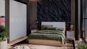 Спальный гарнитур «Хилтон» №2 Дуб Крафт золотой, Белый матовый в Нягани - nyagan.mebel-tymen.ru | фото