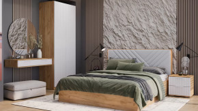 Спальный гарнитур «Хилтон» №3 Дуб Крафт золотой, Белый матовый в Нягани - nyagan.mebel-tymen.ru | фото