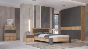 Спальный гарнитур Ленора Дуб вотан/Графит в Нягани - nyagan.mebel-tymen.ru | фото