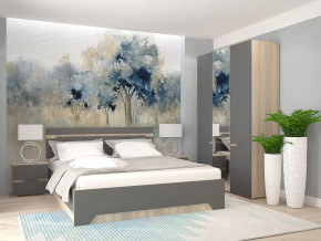 Спальный гарнитур с 3-х створчатым шкафом Анталия Сонома-Графит софт в Нягани - nyagan.mebel-tymen.ru | фото