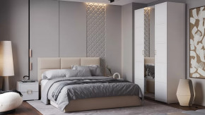 Спальный гарнитур «Стелла» №1 Белый холст, Белый Жемчуг, Велюр Confetti Cream в Нягани - nyagan.mebel-tymen.ru | фото