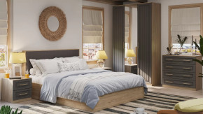 Спальный гарнитур «Сэнди» №3 Вяз благородный, Серый вулкан, Велюр Графит в Нягани - nyagan.mebel-tymen.ru | фото