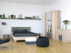 Спальный гарнитур ВЕРСАЛЬ-2 Дуб баррик/Ясень анкор/Белый в Нягани - nyagan.mebel-tymen.ru | фото