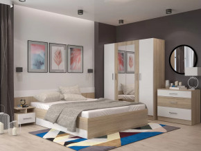 Спальня Леси Сонома-Белый с четырехстворчатым шкафом в Нягани - nyagan.mebel-tymen.ru | фото