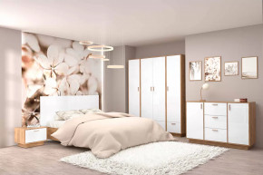 Спальня Эго, набор №БГ-2, дуб крафт золотой/белый глянец Диал в Нягани - nyagan.mebel-tymen.ru | фото