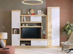 Стенка для гостиной Макси К1 дуб сонома/белое дерево в Нягани - nyagan.mebel-tymen.ru | фото