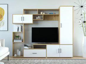 Стенка Пекин Белый-Крафт Золотой в Нягани - nyagan.mebel-tymen.ru | фото