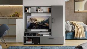 Стенка «Сиена» Графит Серый в Нягани - nyagan.mebel-tymen.ru | фото