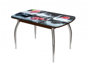 Стол Бостон-2 ф/п Лёд, 1100*700 мм, венге/хром триумф в Нягани - nyagan.mebel-tymen.ru | фото