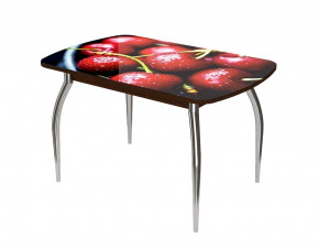 Стол Бостон-2 ф/п Вишня, 1100*700 мм, венге/хром триумф в Нягани - nyagan.mebel-tymen.ru | фото