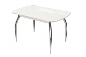 Стол Бостон, белый глянец/белый/хром триумф в Нягани - nyagan.mebel-tymen.ru | фото