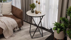 Стол журнальный ДП 1-03-05 исп. 2 Черный/Стекло с рисунком Песок в Нягани - nyagan.mebel-tymen.ru | фото