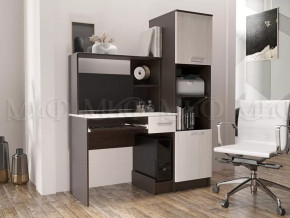 Стол компьютерный №3 с пеналом Дуб беленый/Дуб венге в Нягани - nyagan.mebel-tymen.ru | фото