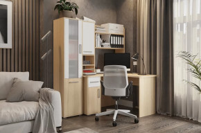 Стол компьютерный Лайт К1 дуб сонома/белый в Нягани - nyagan.mebel-tymen.ru | фото