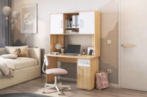 Стол компьютерный Лайт К2 дуб сонома/белый в Нягани - nyagan.mebel-tymen.ru | фото