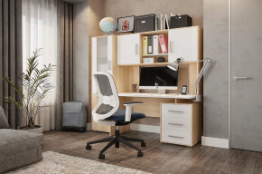 Стол компьютерный Лайт К3 дуб сонома/белый в Нягани - nyagan.mebel-tymen.ru | фото