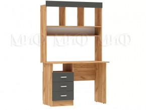 Стол письменный Мартина ЛДСП с надстройкой Графит, Дуб крафт в Нягани - nyagan.mebel-tymen.ru | фото