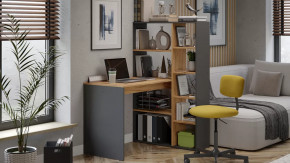 Стол письменный тип 16 Графит Серый/Дуб Крафт Золотой в Нягани - nyagan.mebel-tymen.ru | фото