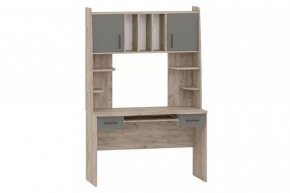 Стол рабочий БЕТА (ш1200*г605*в1835мм), ЛДСП Дуб крафт серый/Графит в Нягани - nyagan.mebel-tymen.ru | фото