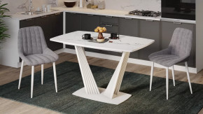 Стол раздвижной «Фабио» Тип 1 Стекло матовое белый мрамор в Нягани - nyagan.mebel-tymen.ru | фото