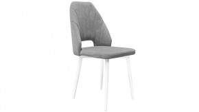 Стул «Капри» (конус Т2) Исп. 2 Белый муар, Велюр DREAM Grey (серый) в Нягани - nyagan.mebel-tymen.ru | фото