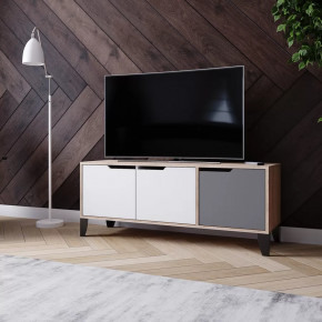 Тумба под ТВ ТВМ-4 Микон ( Дуб сонома/Белый/Графит) в Нягани - nyagan.mebel-tymen.ru | фото