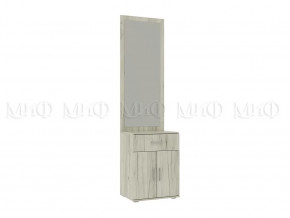 Тумба с зеркалом (600) Ева NEW Дуб Крафт Белый в Нягани - nyagan.mebel-tymen.ru | фото