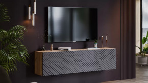 Тумба ТВ Танго Дуб крафт золотой/Холст вулкан в Нягани - nyagan.mebel-tymen.ru | фото