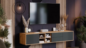 Тумба ТВ тип 5 Дуб Крафт золотой, Антрацит в Нягани - nyagan.mebel-tymen.ru | фото