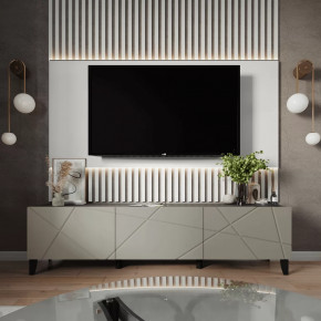 Тумба ТВМ-10 (с опорами) (ш2000*г384*в400мм) ЛДСП Графит/ЛДСП Панакота в Нягани - nyagan.mebel-tymen.ru | фото