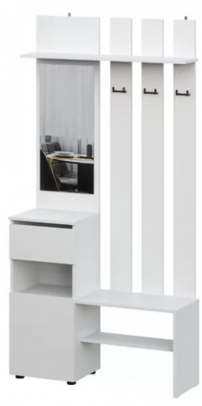 Вешалка с зеркалом Денвер SAFE Белый в Нягани - nyagan.mebel-tymen.ru | фото