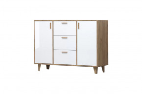 ЭГО К-2 Комод, дуб крафт золотой/белый глянец Диал в Нягани - nyagan.mebel-tymen.ru | фото